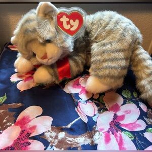 Ty Plush Cat Toy - Gray and White